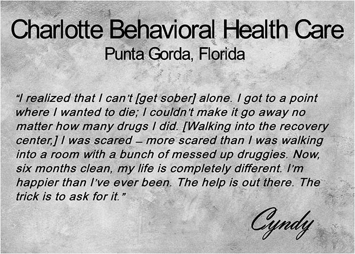 Cyndy, In Recovery – Charlotte County, FL