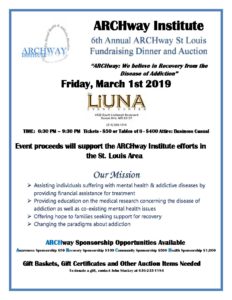 ARCHway Institute, 6th Annual ARCHway St. Louis Fundraising Dinner and Auction, March 1, 2019 LiUna Event Center