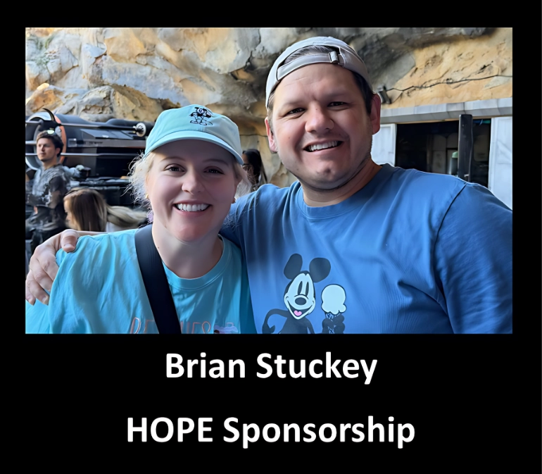 Picture of Brian Stuckey and friend. Lisa Hardy supports drug and alcohol recovery through your HOPE Fund sponsorship to the ARCHway Institute.