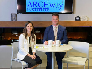 2021 ARCHway Virtual Gala, video production, Emily & Jordan on set