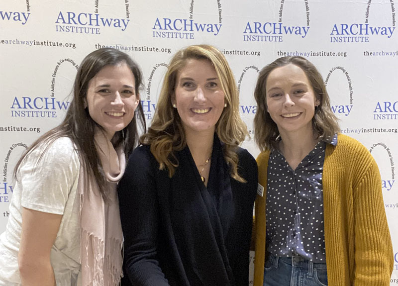Emily, Claire and Jane at ARCHway Institute's 2021 Trivia Night