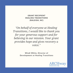 Thank you from Healing Transitions message