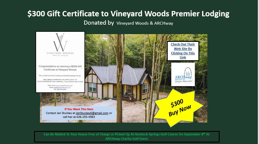 $300 Gift Certificate to Vineyard Woods Premier Lodging - Buy Now for $300