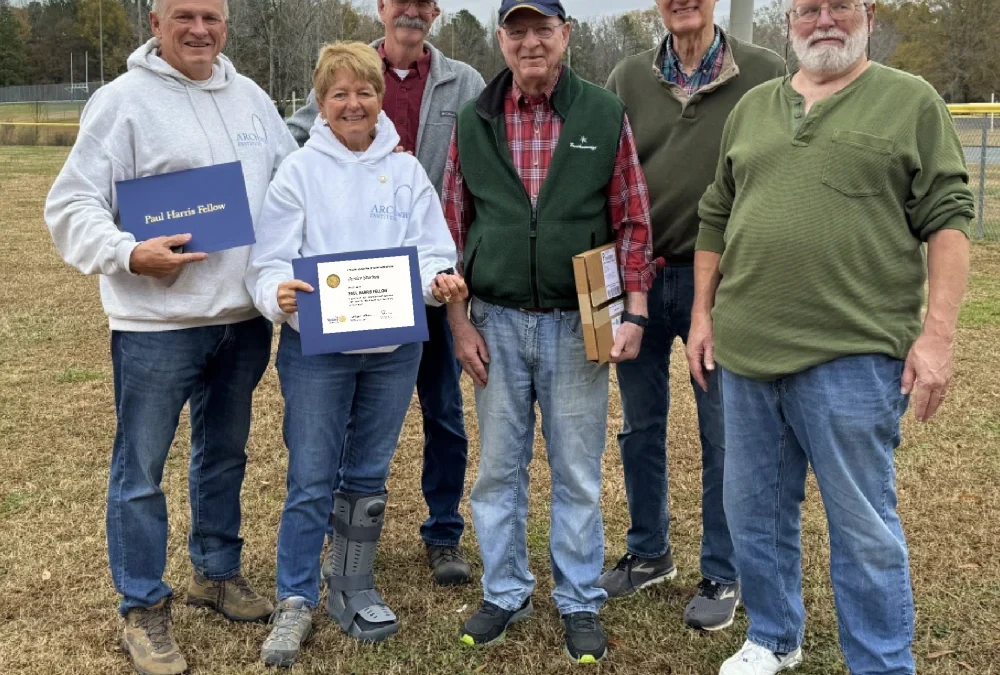 Chapel Hill-Carrboro Sunrise Rotary Club Recognizes Dan & Jan Stuckey with the Paul Harris Fellowship Award