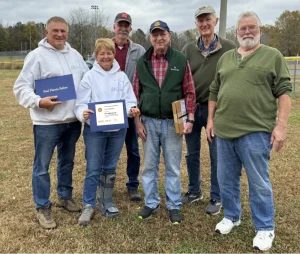Dan & Jan Receiving the Paul Harris Fellow award at the 2023 Helicopter Golf Ball Drop